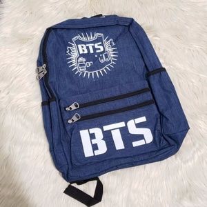 BTS K-pop blue school backpack